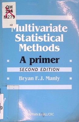 Multivariate Statistical Methods: A Primer. Manly, Bryan F.J.: