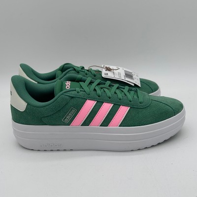 Adidas WOMENS VL Court Bold Shoes IH0365 Green / Pink Spark / Ivory Size 10