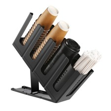 Cairondin Paper Cup and Lid Holder with Straw 18x4x18 inches, Black