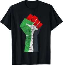 Palestine Flag Palestinian Fist Peace Distressed Grunge T-Shirt