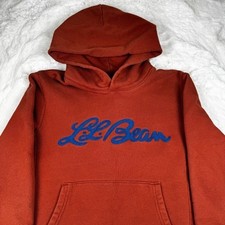 L.L. Bean X Todd Snyder Hoodie Sweatshirt Pullover Orange Blue Script Size Small