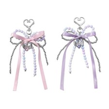 Bowknot Key Ornament Delicate Ribbon Keychain Pendant Aesthetic Key Holder