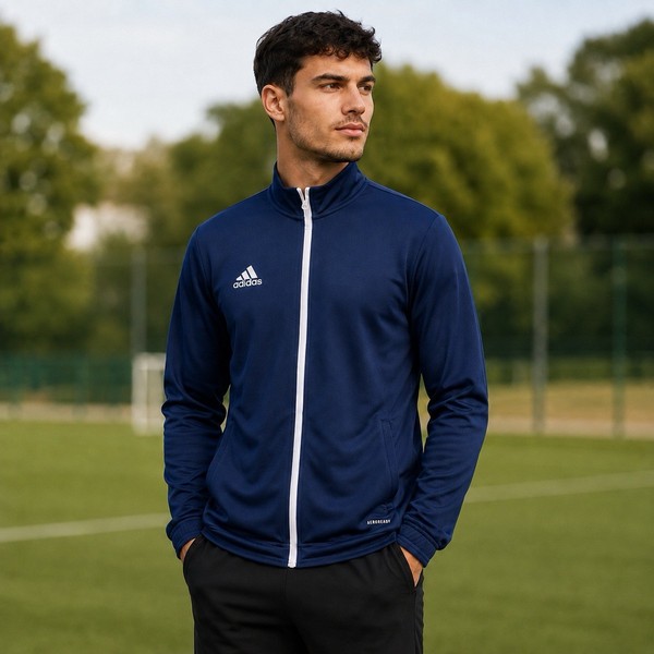 Adidas Entrada 22 Herren Trainingsjacke Navy Blau Weiß S H57523 Aeroready Neu-image