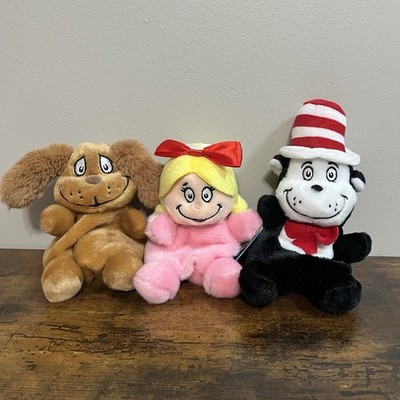 Aurora Palm Pals Plush Dr Seuss Lot Of 3 Max Cindy Lou Cat In The Hat
