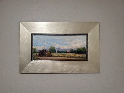 Janice Trane Jones Original Oil Painting Bailing Hay Zion Artist Signed Framed