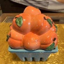 Homeworx By Harry Slatkin Farmstand Peach Basket Display candle Holder No Candle