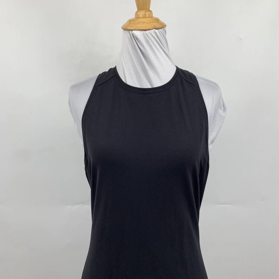 Vestido sin mangas Lululemon para mujer 6/8 negro refrescante espalda deportiva elástico abertura lateral maxi Foto 3 de 4