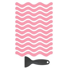 12 Pcs Non Slip Bathtub Stickers with Scraper Anti Slip S-Shape Pink