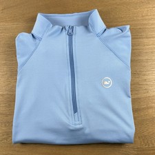 Vineyard Vines Sankaty Boys XL 18 Blue Striped Quarter Zip Pullover Youth