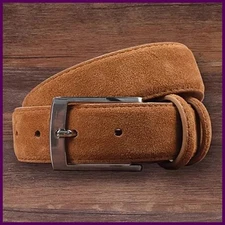 Sude Belt Genuine Cow Leather for Men and Women with Oxford Strap Luxury Buckle