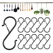 10 PCS S Hooks for Hanging Heavy Duty Metal S Hooks with Safety Buckle Design...