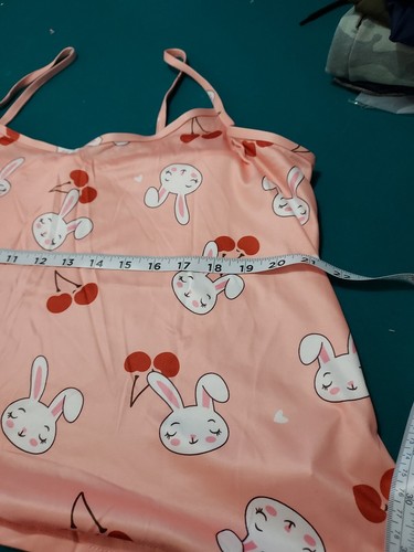 Mujer Nochties Talla 2XL Conejos Y Cerezas Poliéster Y Elastano 2 Piezas - Imagen 6 de 8