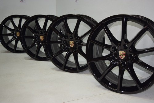 20" PORSCHE CAYENNE 2019- 2025 Black Factory OEM original wheels rims - Picture 5 of 8