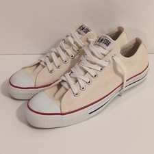 Vintage Converse All Star Low Top Men's Cream Chuck Taylor Shoes Size US 11