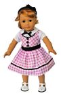 Doll Clothes 18" Doll Dress Pink White Fits American Girl Doll Mary Ellen 1954