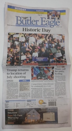 Trump Returns to Butler PA 10/7/24 Butler Eagle w/ Elon Musk Campaign News