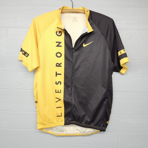 Nike Livestrong Yellow Cycling Jersey Size 2XL Distressed