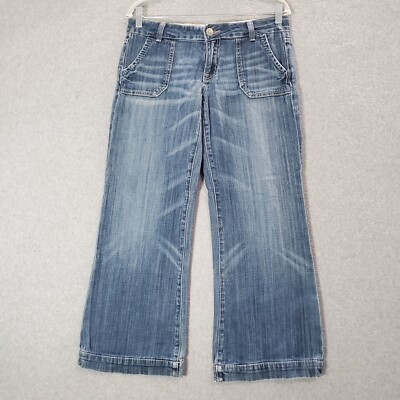 VINTAGE Miss Me Women Jeans 29 Blue Denim Flare Mid Rise Y2K Inseam 26'' READ