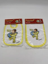 NWT Curious George Adventures Astronaut Terry Bib & Burp Cloth