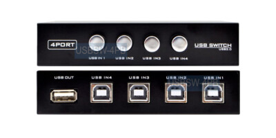 4-Port PC USB Sharing Switch - 4 Computers Sharing 1 USB Device
