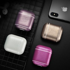 Luxury Leather Earphone Case For Apple Airpods 1 2 Dust-proof Protective Cover