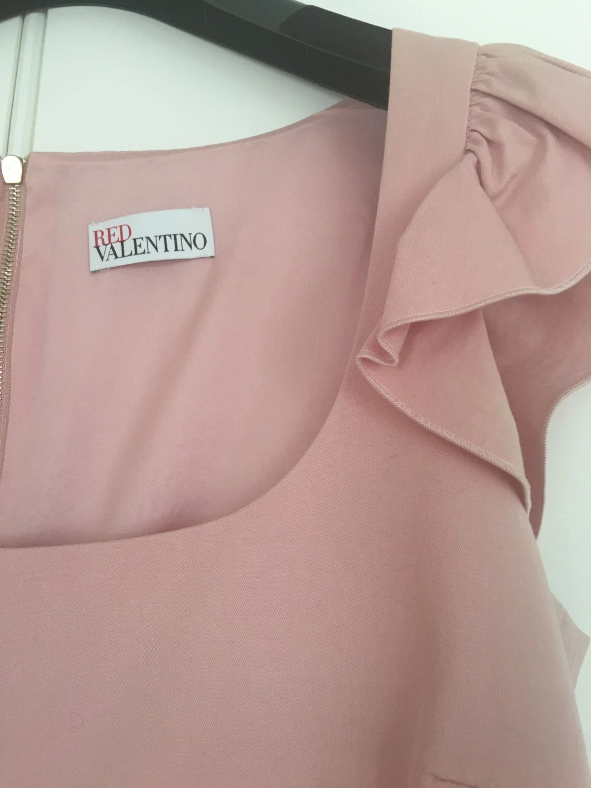 Mini Abito Rosso Valentino Blush Rosa Cotone $700 Sofisticato Taglia It 42