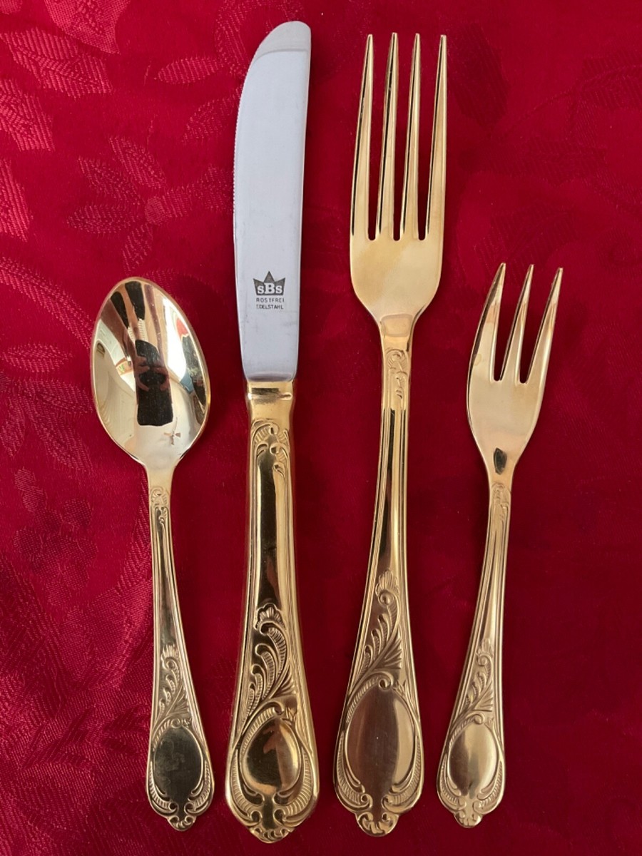 SBS Solingen Germany 23/24k Gold Electroplate - WEIN - 4 SBS Solingen Germany 23/24k Gold Electroplate - WEIN - 4