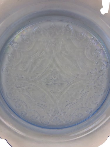 Vintage Indiana Glass Recollection Blue Square Dinner Plate - Picture 13 of 19