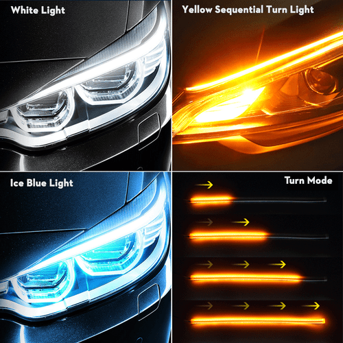 2X40cm Slim Sequential LED Strip Indicator Turn Signal DRL Daytime Running Light - Picture 5 of 9