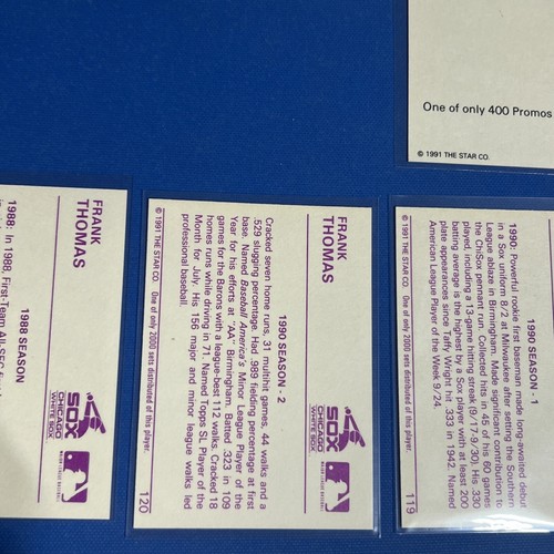 🔥1991 STAR CO. RARE SILVER FRANK THOMAS SET ONLY 400 SETS W/Promo💥Ebay POP 1 - Picture 16 of 23