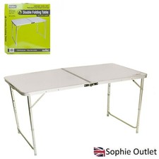 Portable Double Folding Trestle Table Outdoor Picnic Party BBQ Camping P5009 UK