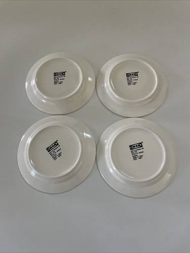 Lot of 4 IKEA Almhult White & Blue 4.25" Saucer Plate Sweden S-343 81 - Picture 3 of 10