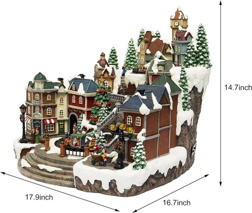 Centro de mesa de pueblo de Navidad en niveles centro de pueblo con tren giratorio - Imagen 5 de 6