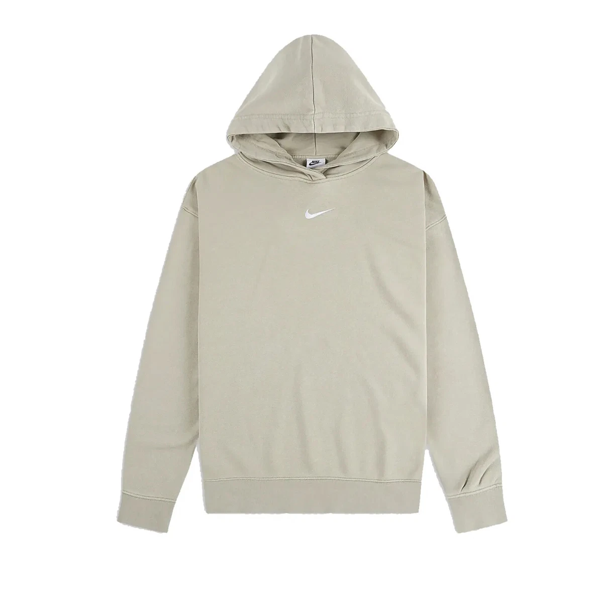 NIKE WOMEN'S SPORTSWEAR ESSENTIALS WASHED FLEECE HOODIE 'CREAM' - Sizes M, L