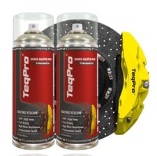 Image of Brake Caliper Paint 240°C  RACING YELLOW GLOSS 400ml Spray Can TeqPro ® x 2