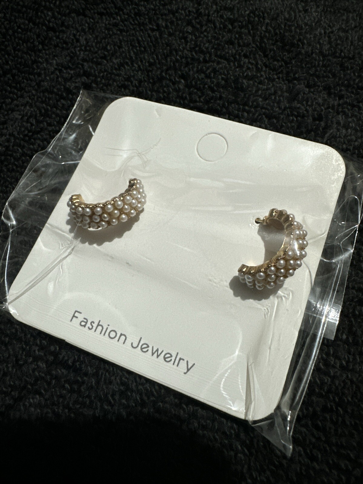 Stud Earrings, Multi Faux Pearl With Gold Setting Costume Jewellery