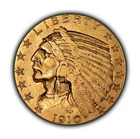 1910-S G$5 Indian Head Gold Half Eagle - Attractive Even Circulation - SKU-G3859