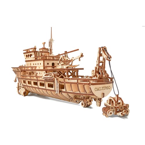 Truco mecánico de madera 3D rompecabezas OCEAN EXPLORER YATE conjunto de autoensamblaje - Imagen 7 de 12