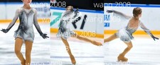 Ice Figure Skating Competition Dress Baton Twirling Costume gray dyeing
