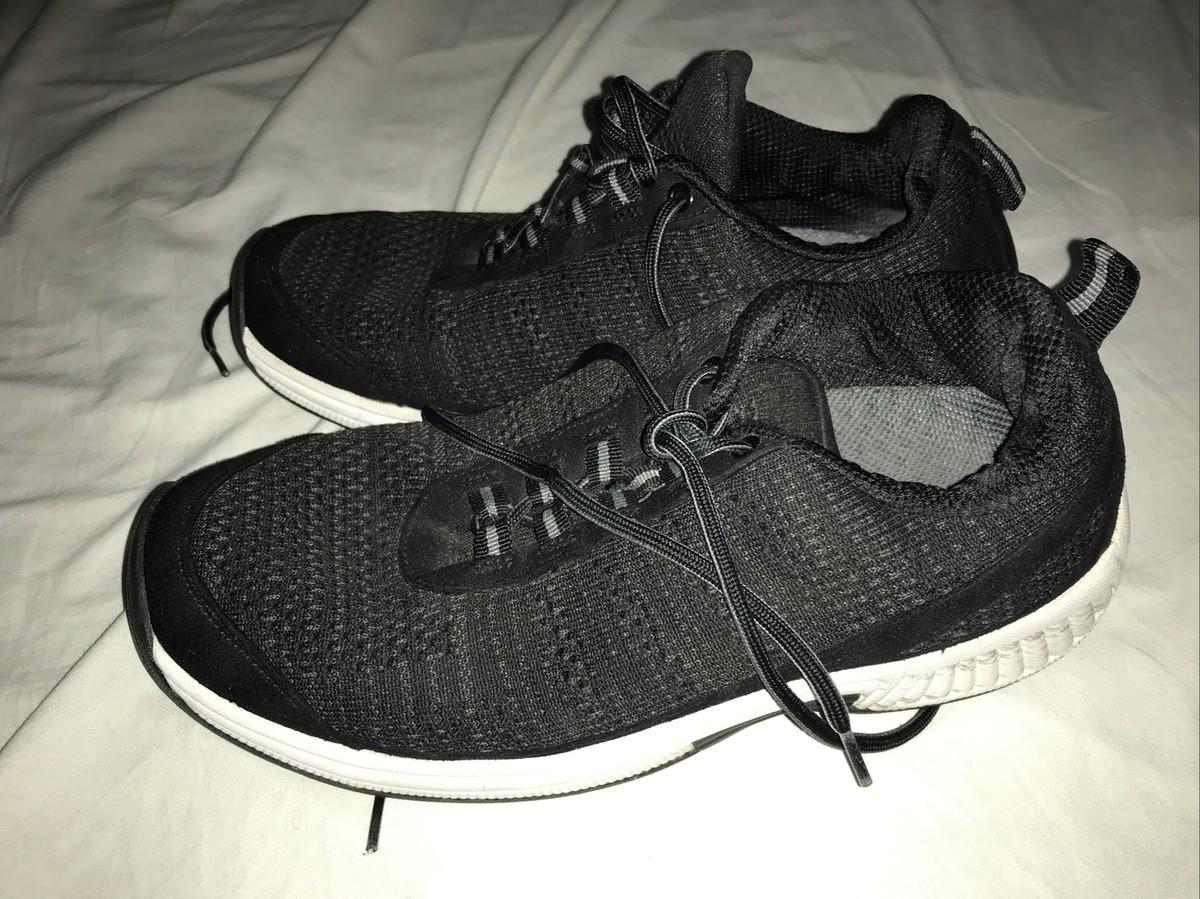 OrthoFeet Lava Stretch Mens Size 11.5 Wide 2E Black Knit Lace Up Sneaker Shoes Men main image 4
