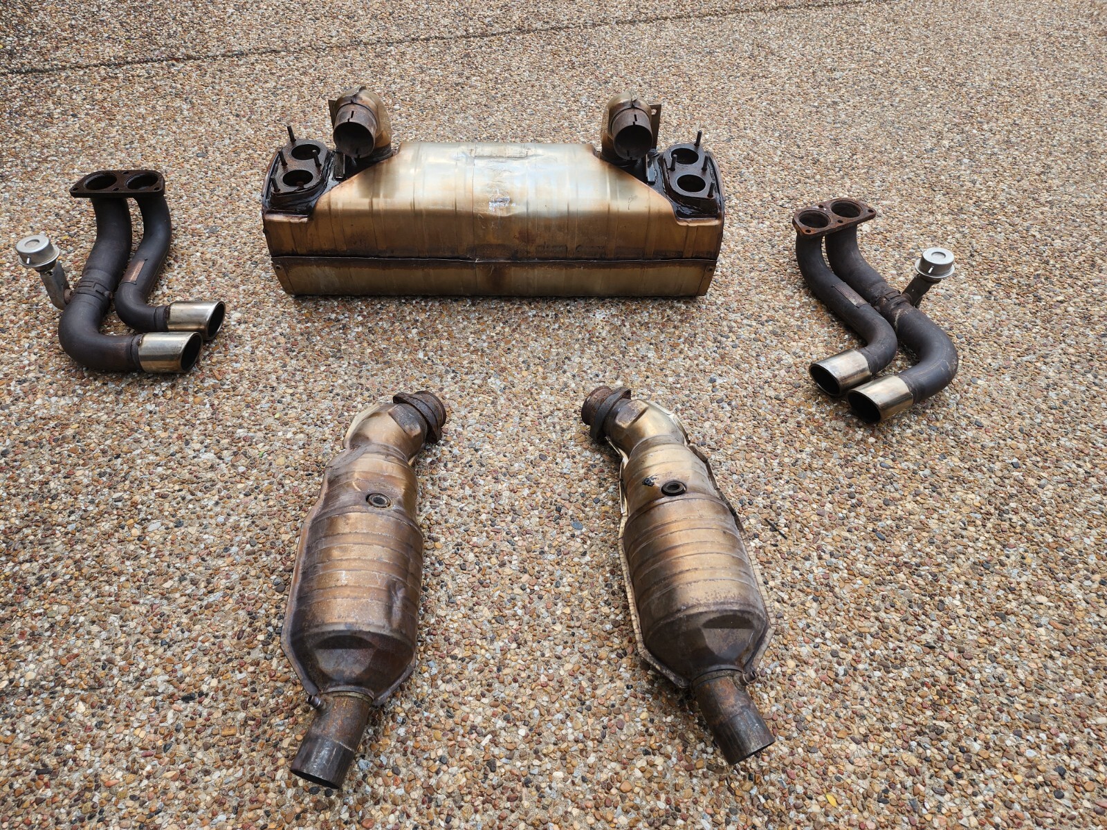 FERRARI 360 MODENA OEM FACTORY GENUINE ORIGINAL EXHAUST SYSTEM WITH PIPE TIPS