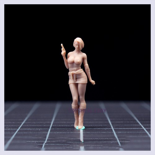 3D print 1/64 1/43 figure sexy girl EVIL ZOMBIE WORLD unpainted model - Picture 4 of 9