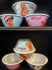 Kellogg's Plastic Cereal Bowls Set Of 7 Toucan Sam Snap Crackle Pop Sunny Tony
