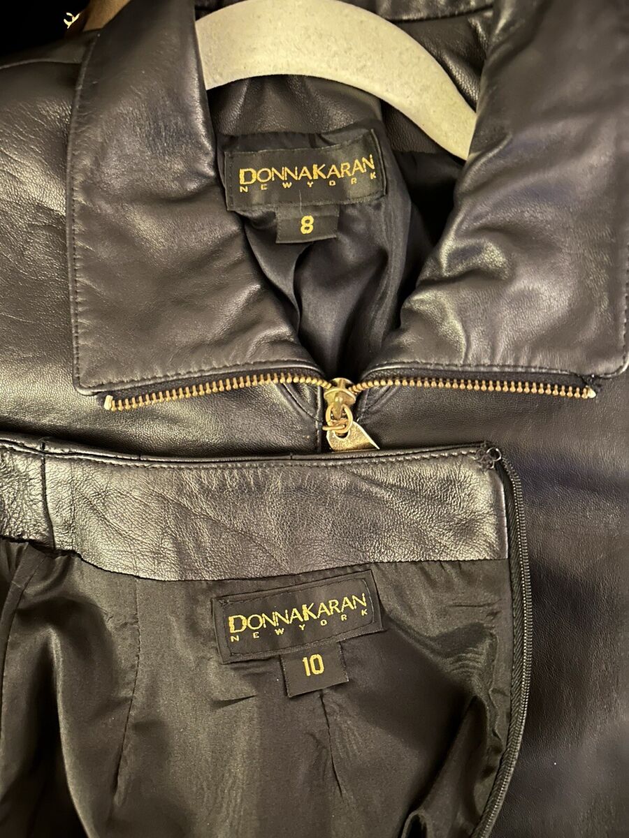 Vintage 90's Donna Karan NY Leather Skirt And Jacket Set Vintage 90's Donna Karan NY Leather Skirt And Jacket Set