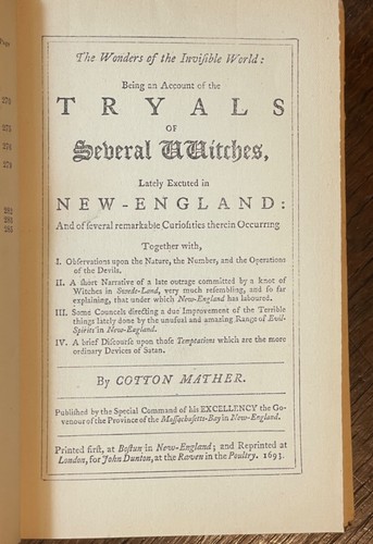 WONDERS OF THE INVISIBLE WORLD - Cotton Mather, 1st 1862 WITCHCRAFT WITCH TRIALS - Imagen 5 de 13