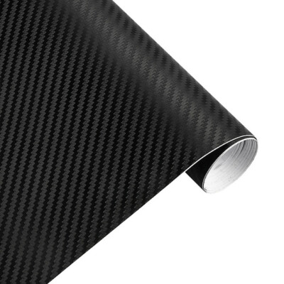 3D Carbon Schwarz Auto Folie Blasenfrei Verklebung mit Luftkanäle 6,30 /m²