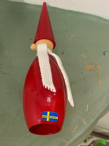 Tomte Sweden Santa LarssonsTra Vtg Gnome 3 Handmade Scandinavia Cone Christmas - Picture 7 of 10