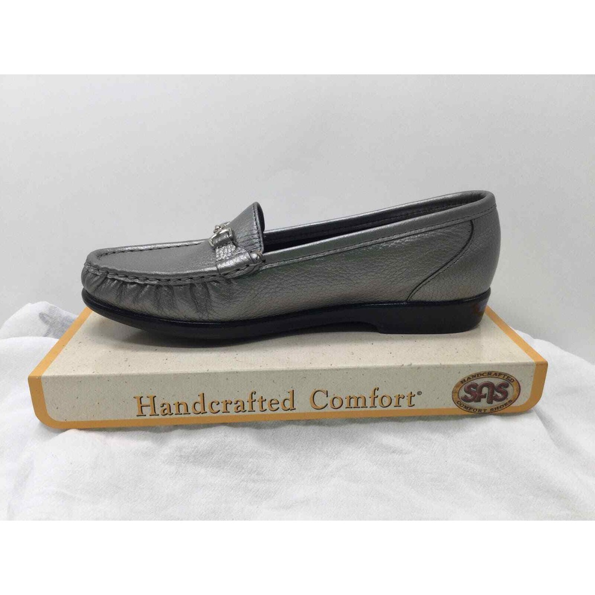SAS Metro Slip On Loafer Womens Comfort Shoe Pewter New