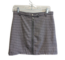 Wild Fable Size Small Skirt Black  Purple Plaid Pencil Mini Full Front Zip