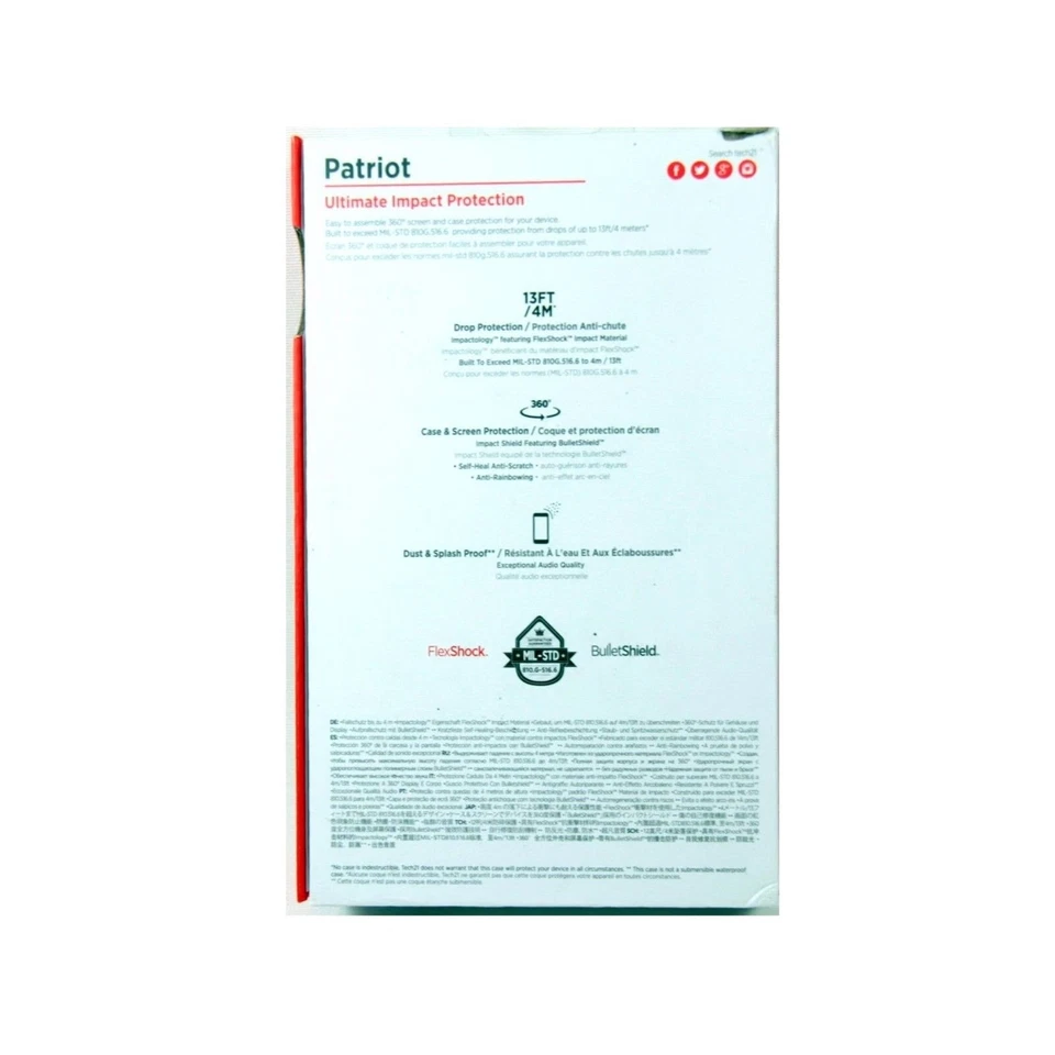 TECH21 CASE FOR IPHONE 6S PLUS 6 PLUS PATRIOT IMPACT DUST PROOF BLACK T21-4298 - Image 2 of 2